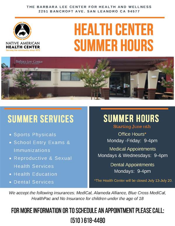 Summer Services and Hours
